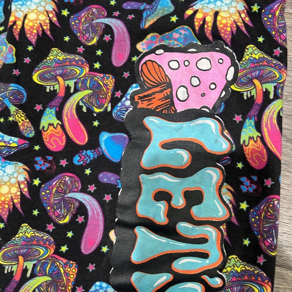 Women's Black Galaxy Mushroom Print Jogger Pants - Picture 6 of 7